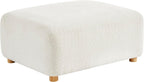 Modern Sherpa Boucle Ottoman, Comfy Modular Cloud Couch Ottoman, Apartment, Cream White