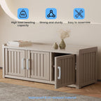 3 Doors Shoe Bench, Waterproof & UV-Resistant, Resin Shoe Cabinet Indoor & Outdoor Use, Entryway Bench with Adjustable Shelves & Hidden Storage Space for Bedroom, Hallway, Grey