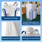 FIBC Bulk Bags,Holds up to 4400 lbs Construction Bags Heavy Duty,210-Gallon Woven Polypropylene Dumpster Bag for Industry Agriculture and Construction,Sealable Top