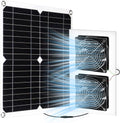 25W Solar Powered Fan for Chicken Coop, Plug Play, Solar Exhaust Fan for Shed, Greenhouse, Dog House, Kennel, Attic, Barn, Waterproof Ventilation with Strong Airflow, Easy Connector