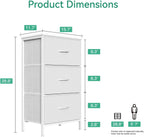 AODK Small Dresser for Bedroom Nightstand with 3 Storage Drawers, White | Chest of Drawers End Table for Living Room, Closet Dresser with 3 Storage Drawers Organizer Clothes