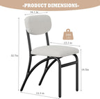 GarveeHome Beige Dining Chairs Set of 4, Boucle Upholstered Kitchen Chair, Modern Dining Chairs with Metal Legs for Living Room, Dining Room, Kitchen,4 Lambswool Fabric Beige Chairs