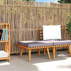 vidaXL Patio Footstool, Coffee Table Outdoor Footstool, Modular Seat with Tea Table, Outdoor Furniture Set for Garden, Rustic, Solid Acacia Wood
