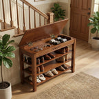 Shoe Rack Bench with Lift-Top Storage,3-Tier Shoe Storage Bench with Wooden Seat,550lbs Heavy Duty Entryway Bench for Hallway,Foyer,Front Door,Closet,Shoe Organizer Bench,31.5"