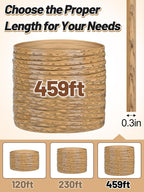Biggun 459ft Wicker Repair Kit with Tangle-Free Reel - Rattan Patio Chair Repair Kit for Wicker Furniture Sofas, Premium New Materials Basket Weaving Webbing Replacement Parts (Light Brown)