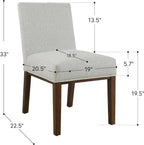 HomePop Kolbe Upholstered Dining Chair - Sustainable Gray Woven, 19.5" Seat Height, Ideal for 29-31 Inch Tables (Single Pack)