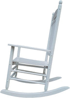 Rocking Rocker-A040WT White Wood Porch Rocker/Outdoor Rocking Chair -Easy to Assemble-Comfortable Size-Outdoor or Indoor Use