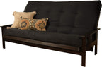 Kodiak Furniture Monterey Queen Futon Set in Espresso Finish, Suede Black