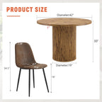 Table and Chairs Set of 6, Round Dining Room Sets for 6, 42 Inch Storage Table with 6 Chairs for Living Room, Kitchen, Farmhouse, Office