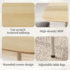 47.2" Modern Dining Table for 2-4 People, Rectangular Kitchen Table with Wood Grain Tabletop and Metal Legs, Mid Century Scandinavian Dining Room Table for Apartment, Kitchen, Natural Oak