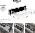 Queen Size Storage Bed Frame with 4 Drawers, Ivory Boucle Upholstered Platform Bed, Vertical Channel Tufted Headboard, Metal Frame Support, No Box Spring Needed