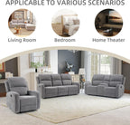 EBELLO Manual Living Room Furniture Reclining Couch Set, Fabric Recliner Chair, Loveseat and 3 Seat Sofa Couch for Meeting Room(Recliner+Loveseat+3 Seat Sofa)