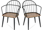 Christopher Knight Home Drats Dining Chairs Set of 2, Accent Dining Chair, Birch Finish Seating Kitchen Chair, Bucket Backrest Metal Frame Armchair, Industrial Dining Chair for Dining Room, Natural