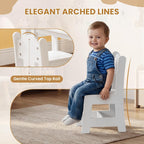 Bonnlo Kids Table and Chairs Set, Children’s Activity Table with Ergonomic Chairs, Fits 2 or 4 Chairs, Multi-Activity Table for Arts & Crafts, Snacks, Playroom and Nursery (White, with 4 Chairs)