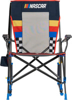 GCI Outdoor NASCAR Roadtrip Rocker Camping & Sideline Sports Chair | Portable Folding Rocking Chair with Durable Armrests & Drink Holder, Black