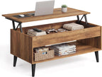 VASAGLE Lift Top Coffee Table with Hidden Storage, Gas Spring