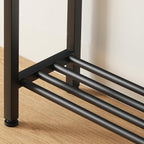 YATINEY Narrow Console Table, 2-Tier Small Sofa Table, 29.5" Thin Entryway Behind Couch Table with Shelves, Industrial Hallway Table, for Living Room, Foyer, Greige and Black CT03BG