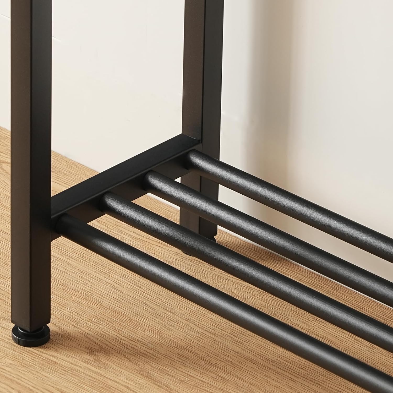 YATINEY Narrow Console Table, 2-Tier Small Sofa Table, 29.5" Thin Entryway Behind Couch Table with Shelves, Industrial Hallway Table, for Living Room, Foyer, Greige and Black CT03BG