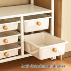 JKGHK Tall Kitchen Storage Cabinet Rack, Pantry Cabinet Storage Cart Sideboard with Wheels, Kitchen Cart with Extension Table, Freestanding Sideboard Buffet Cabinets(120cm/47.2in)