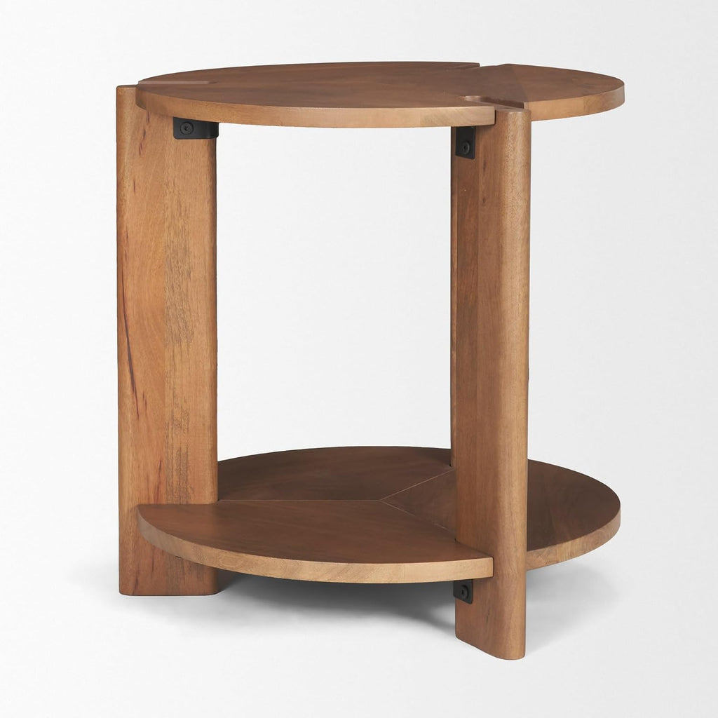 Mercana Hisako Mid Brown Open Round Accent Table