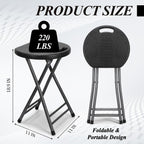 Novabright 6 Pack Portable Folding Stool with Handle, Sturdy Round Collapsible Chair, 18.9 Inch Thickened Steel Frame, Indoor and Outdoor Seating for Adults, Black