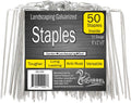 Squirrel Products Galvanized Steel Redrawn Garden Stakes, 6 Inch Lawn Staples, 11 Gauge Stakes, 2.9mm 15x2.5x15cm – 50 Pack