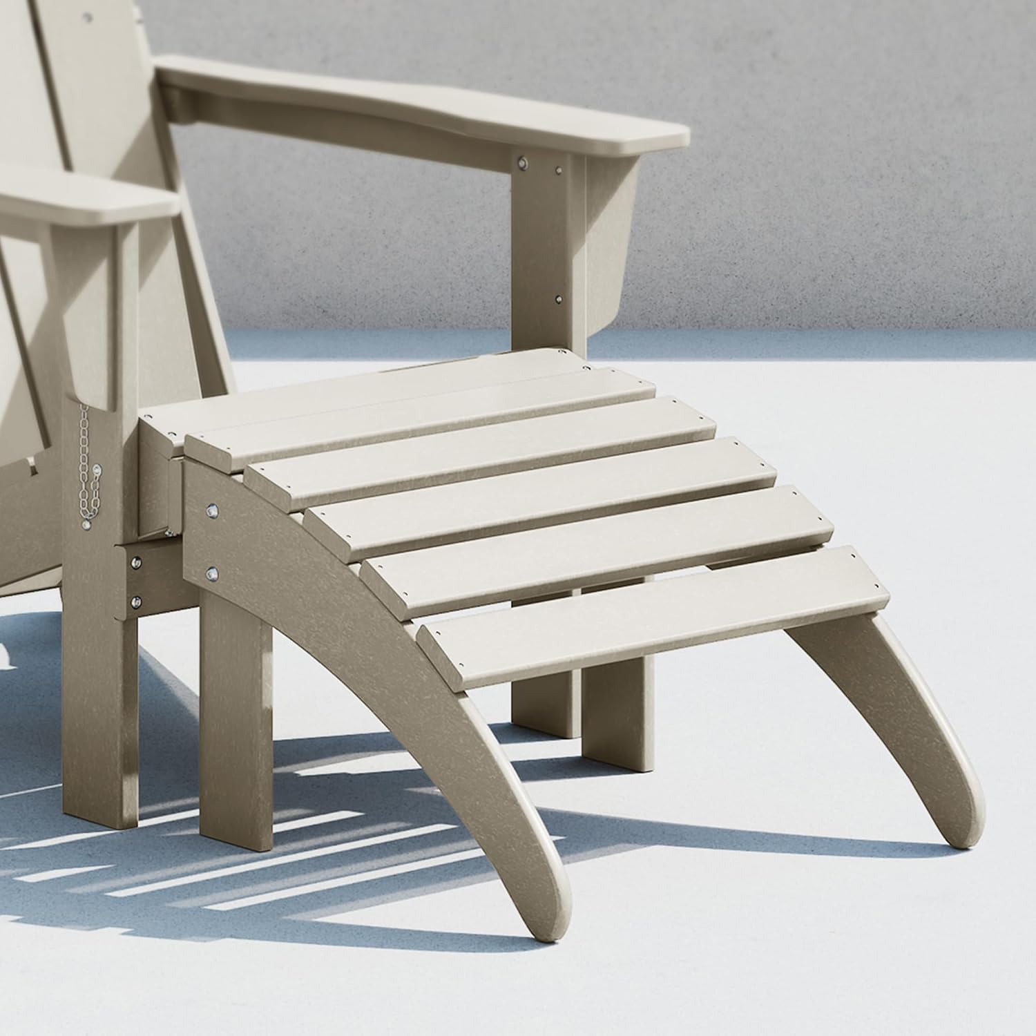 Costaelm Adirondack Chair Footrest Foldable Ottoman, Folding Ottoman Outdoor Foot Rest for Patio Waterproof, Adirondack Ottoman Outdoor, Sand