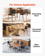 VEVOR Modern Dining Room Accent Chairs Set of 2, Upholstered Leather Side Chair for Dining Room, Space-Saving Kitchen Living Room Chair with Thick Cushions and Metal Legs, Black