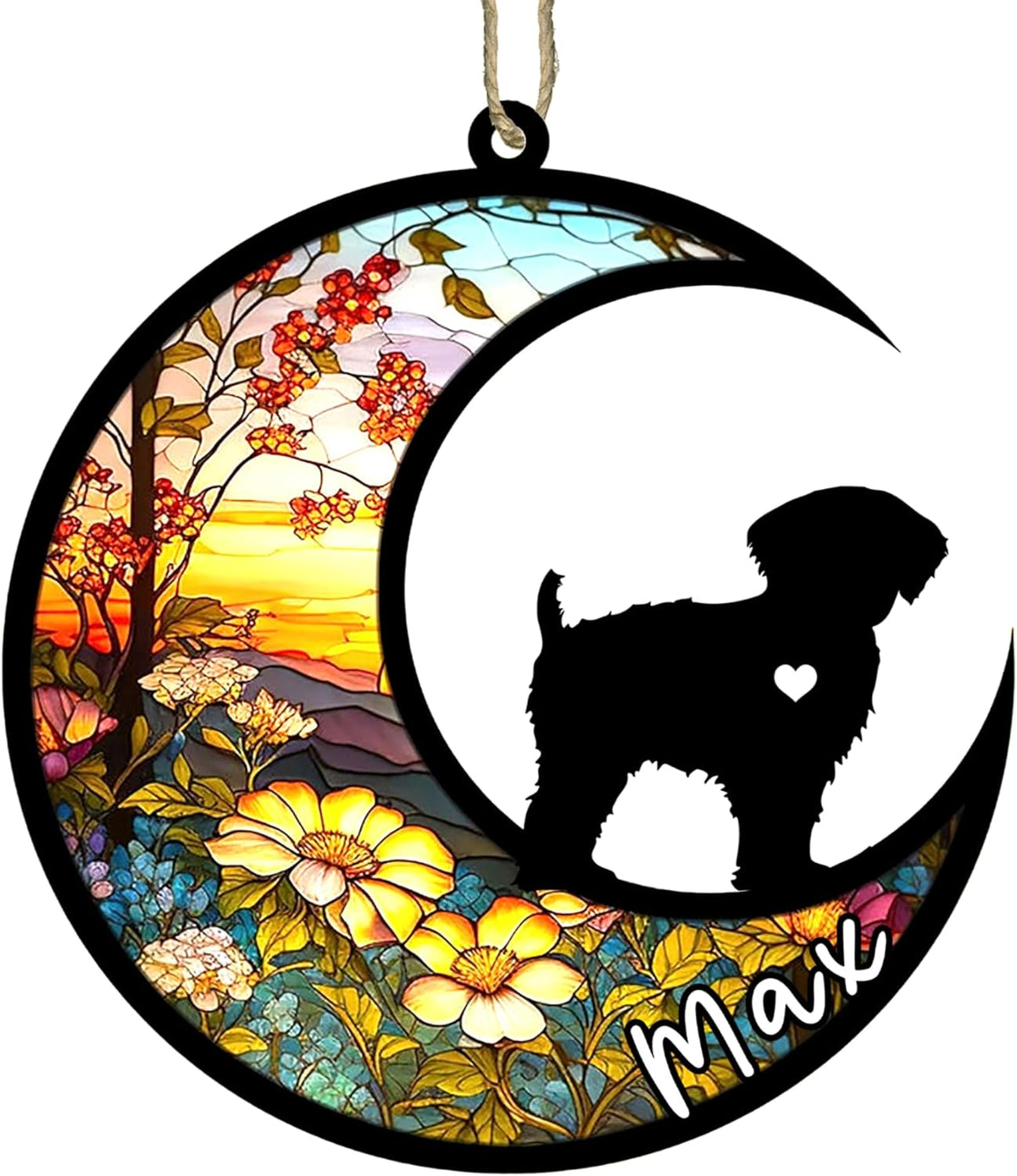 Personalized Dog Memorial, Custom Name Yorkipoo Dog Christmas Ornament with Name, Custom Breeds, Pet Loss Light Catcher, Gifts for Lovers Loss of Pet Sympathy on Mothers Day Christmas