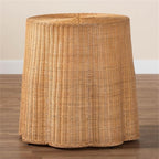 bali & pari Palm Bohemian Honey Scallop Rattan End Table
