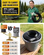 100ft Polyurethane Garden Hose, 5/8 in Lightweight Flexible Water Hose with Swivel Fittings, All-Weather, No-Kink Memory, Commercial Duty, Perfect for Home and Commercial Applications