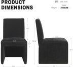 RNKSFX Black Upholstered Dining Chairs Set of 2, Kitchen & Dining Room Chairs, Mid Century Modern Chairs, Linen Dining Chairs with Wooden Frame, Fabric