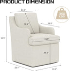 VKNOW Upholstered Dining Chairs, Modern Kitchen Chairs Dinner Chairs with 4 Casters, Chenille Armchair for Bedroom Reading Room Living Room, Beige