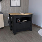 Kitchen Island Two Door Cabinet and Shelf with Multicolor | Ample storage with two doors and shelf