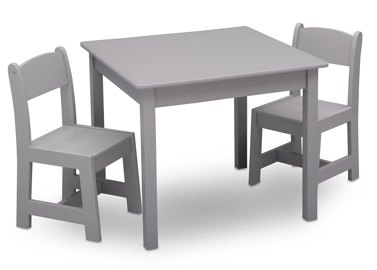Delta Children MySize Deluxe Toy Box - Greenguard Gold Certified, Bianca White & MySize Kids Wood Table and Chair Set (2 Chairs Included) - Ideal for Arts & Crafts