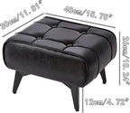 YMYNY Ottoman, Foot Stool with Metal Legs, Faux Leather Stool, Pouf Couch Stool, Modern Multifunctional Small Square Accent Small Table for Bedroom, Living Room 15.75"D×11.81"W×10.24"H Black UHBD037B