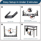 LOFTEY 3 ft Folding Camping Table, Portable Camp Table, Adjustable Height | 3 Height Settings up to 27.5", 70 lb Capacity, Compact Tri-Fold, Lightweight with Carry Bag, Mesh Pocket and Hooks