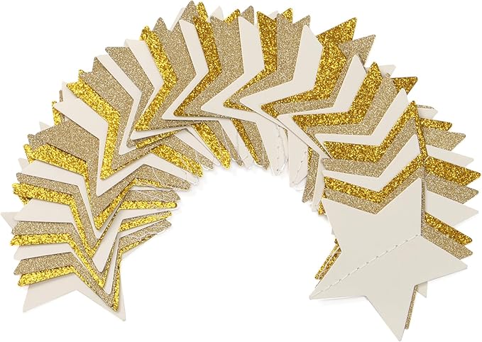 White-Gold Champagne Party-Decorations Bachelorette-Christmas Garland - 62ft Twinkle Little Star Hanging Streamers Banner, Wedding Birthday Baby Bridal Shower Engagement Decor Hugtmr