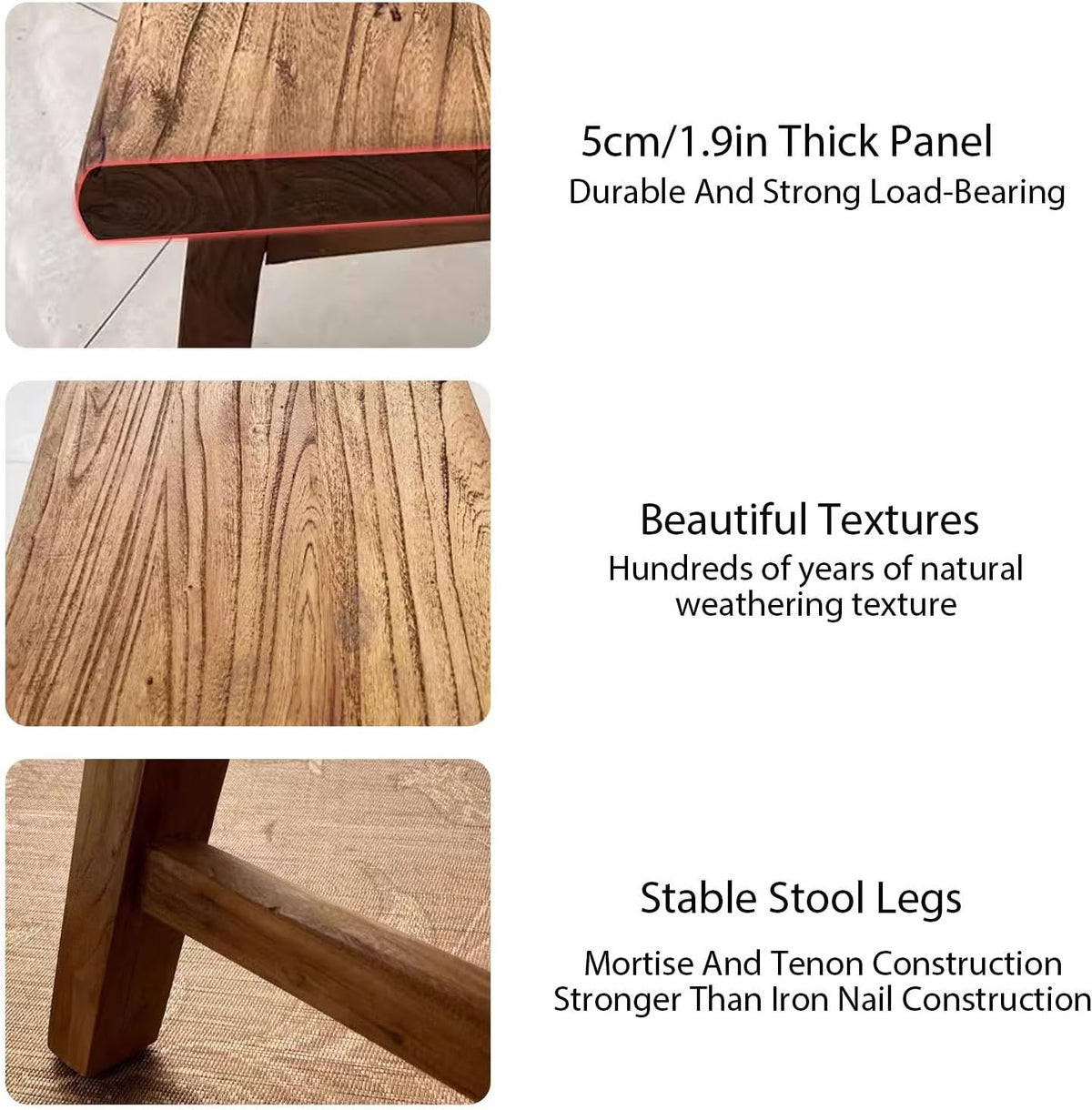 Farmhouse Wooden Narrow Bench Small Entryway Skinny Vintage Noodle Dining Benches For Table Rustic Indoor Kitchen End Of Bed Shoe Bench For Hallway Bathroom Backyard Garden Living Room Bedroom(55.1")