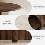 Tribesigns 47" Round Dining Table for 4, Farmhouse Kitchen Table with Metal Base, Modern Small Dinner Table for Dining Room,Kitchen (Chairs Not Included)
