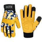 OIZEN Cowhide Leather Thorn Proof & Puncture Resistant Gardening Gloves for Women and Men, Touchscreen Compatible Working Gloves for Weeding, Digging, Planting, Gardening Gifts for Women, Size Medium