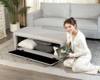 Homebeez 48" Storage Ottoman Bench with Side Opening, Large Ottoman with Storage for Bedroom End of Bed, No Assembly Upholstered Storage Bench & Ottoman Foot Rest for Living Room & Entryway