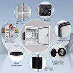 Outdoor Electrical Box with Thermostat and Fan, Cold-Rolled Steel Plate, Aluminum Alloy Back Beam, One-Piece Ventilation Design, IP65 Waterproof, Wall/Pole Mounted. (19.6" x 15.7" x 7.9")