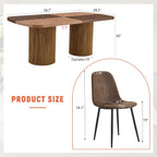 79" Dining Table Set for 8, 9 Piece Dining Table Set, Large Rectangular Farmhouse Kitchen Table with 8 Chairs, Ideal for Family Gatherings，Easy Assembly