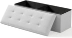 OS MOTOR Folding Storage Ottoman Bench, Light Gray, 43 Inches | Multi-Functional Ottoman Foot Rest, End of Bed Bench, Storage Chest, Living Room, Bedroom, Hallway, Entryway, 600 lb Capacity