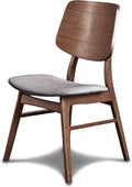 New Classic Furniture Oscar Wood Dining Chair with Dk Gray Cushion (Set of 2), Walnut