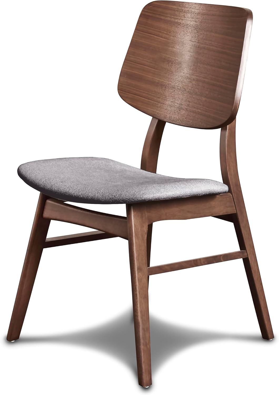 New Classic Furniture Oscar Wood Dining Chair with Dk Gray Cushion (Set of 2), Walnut