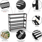 Shoe Rack Bamboo 5 Tier Shoe Organizer, Storage 20-25 Pairs for Closet Entryway, Stackable Large Tall Shoe Shelf Holder Stand Cubby for Door Hallway Bedroom Garage