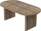 Oval Dining Table for 4-6 People, 63" Modern Kitchen Table with Thick Sturdy Wooden Base, Easy to Clean Wood Grain Finish for Dining Room Living Room Office, Pear Wood Original
