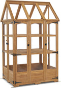 MCombo Wooden Greenhouse, Outdoor Greenhouse with Adjustable Roof Vent and 6 Lockable Door for Backyard/Outdoor Use, (48 x 38.8 x 83.9 Inches) 0851 (Natural)